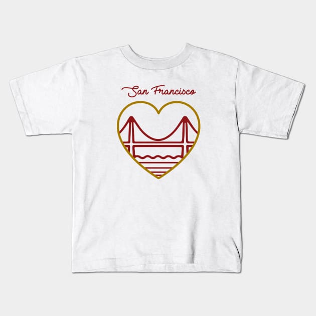 San Francisco Heart Kids T-Shirt by luckybengal